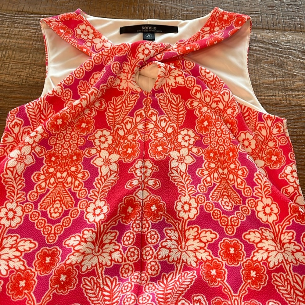 Kensie Red and White Halter Sundress Mini